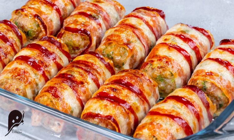 بهترین پیش غذاها برای مهمانی و مجالس 3 رولت بیکن و مرغ از معرفترین و بهترین پیش غذاها برای مهمانی