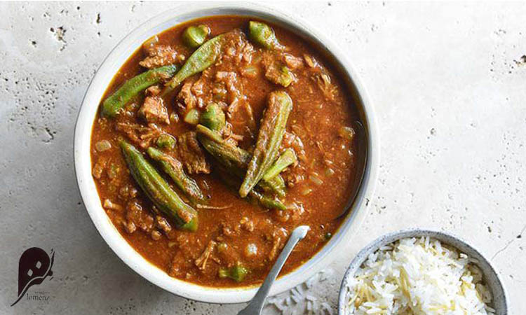 طرز تهیه خورش بامیه با گوشت 4 جلوگیری از لزج شدن خورش