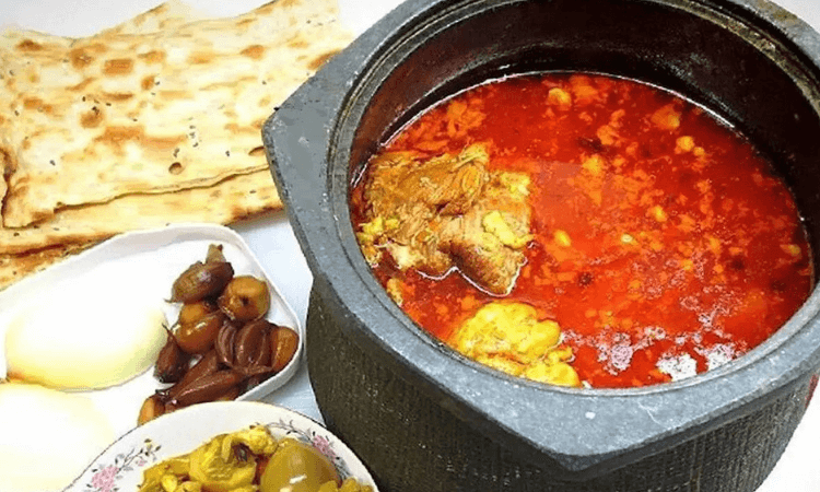 طرز تهیه آبگوشت رستورانی (دیزی سنگی) 2 مراحل آمادهسازی و پخت آبگوشت در دیزی سنگی